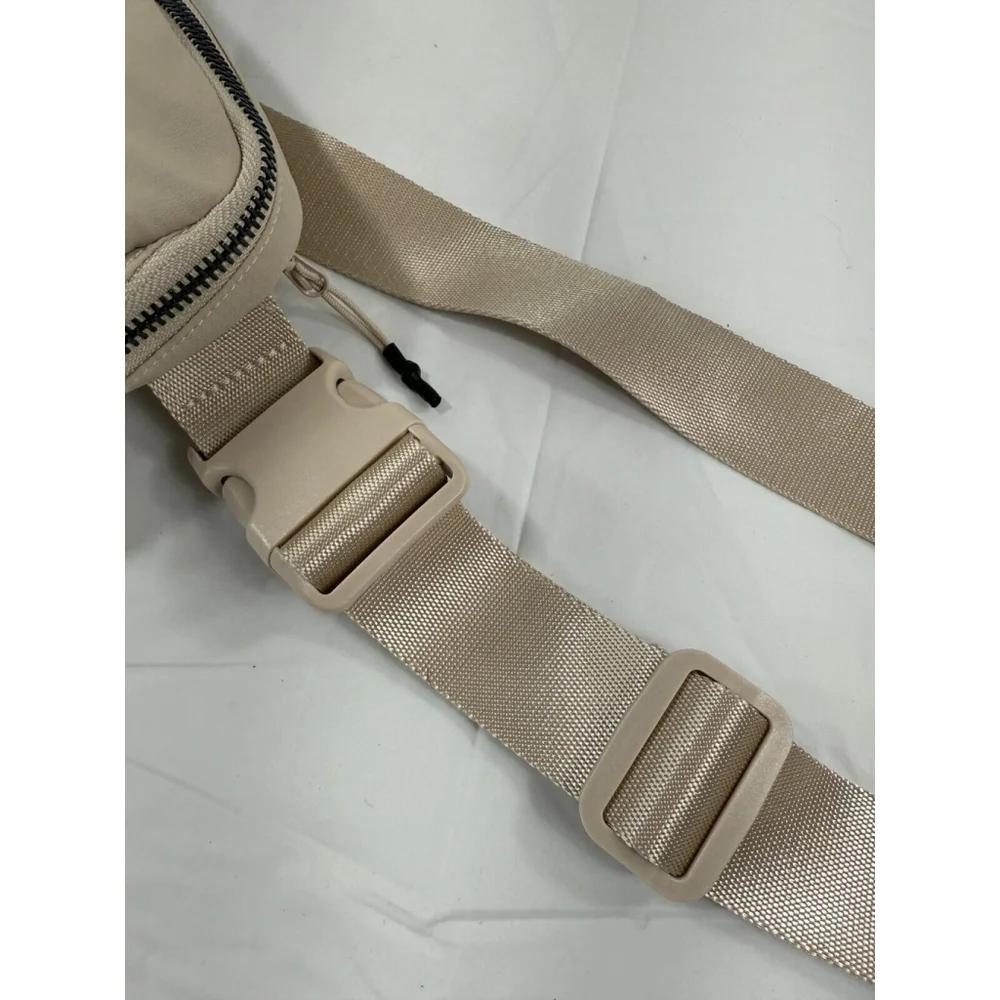 Small Beige Nylon Waist/Crossbody Bag